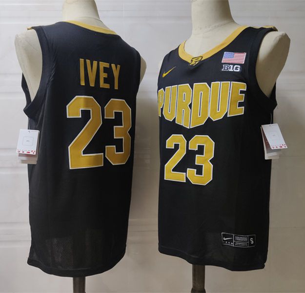 Men Purdue Boilermakers #23 Ivey Black Nike 2025 NCAA Jersey